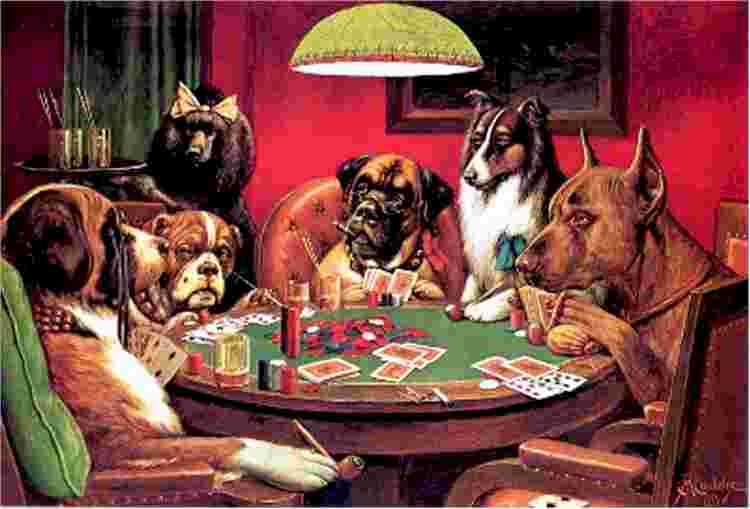 famous painting dogs playing cards poker