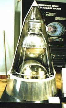 A model of Sputnik 2, Laika's space vehicle.